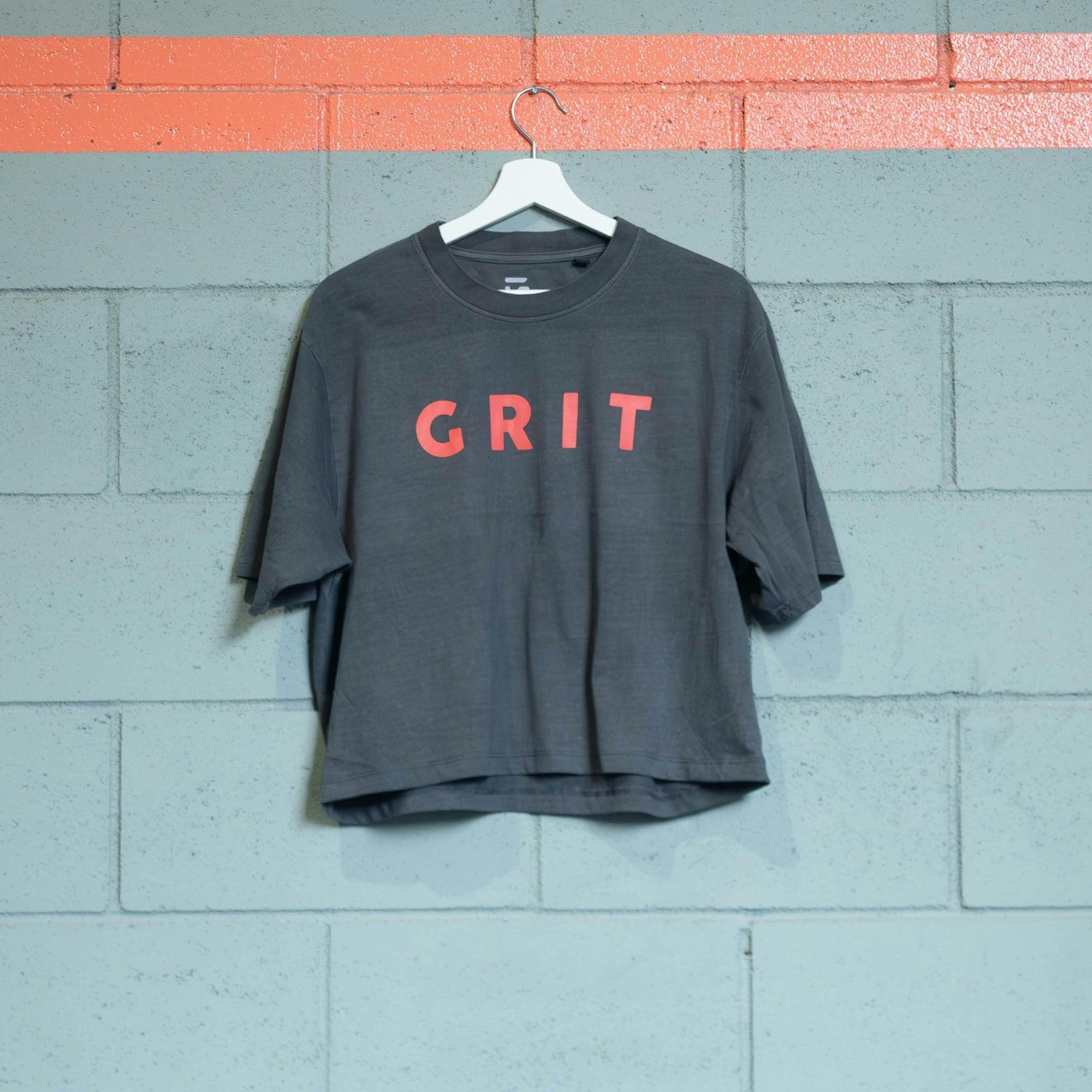GRIT Crop oversize washed gris oscuro